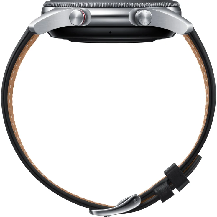 Samsung Galaxy Watch 3 LTE Smartwatch GPS, Unisex, 45mm, Lederarmband, Mystic Silver Smartwatch – Bild 4