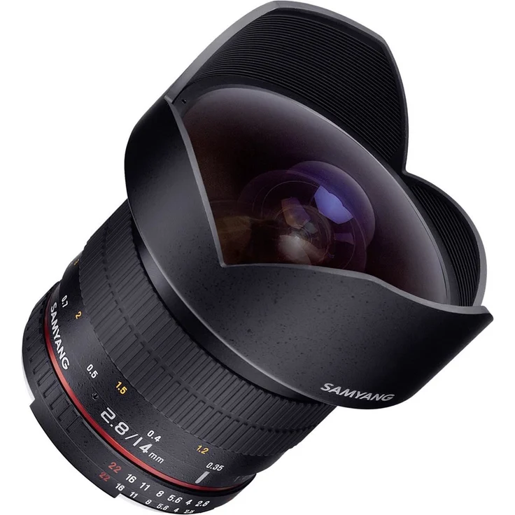 Samyang F2.8-14 mm Objektiv DSLR Canon EF manueller Fokus Fotoobjektiv (angebaute Sonnenblende) Weitwinkelobjektiv schwarz – Bild 2