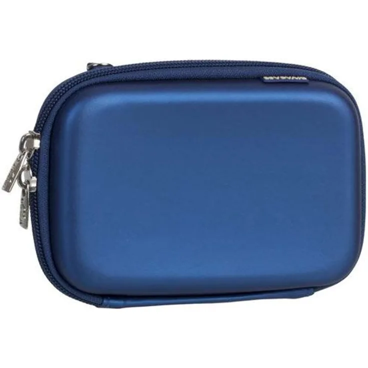 RIVACASE Tasche für Festplatten bis 2.5“ – Schickes Hart Case aus wetterbeständigen Material und Platz für Zubehör - Blau