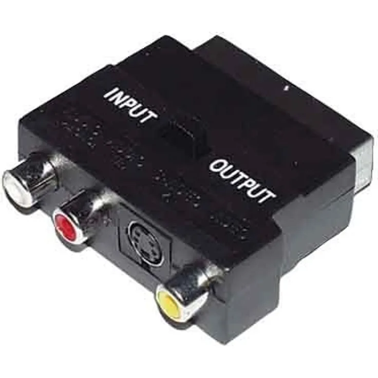 E+P Video Aufnahmeadapter (Scartstecker - 3 Cinchkupplungen, 4-Pol)