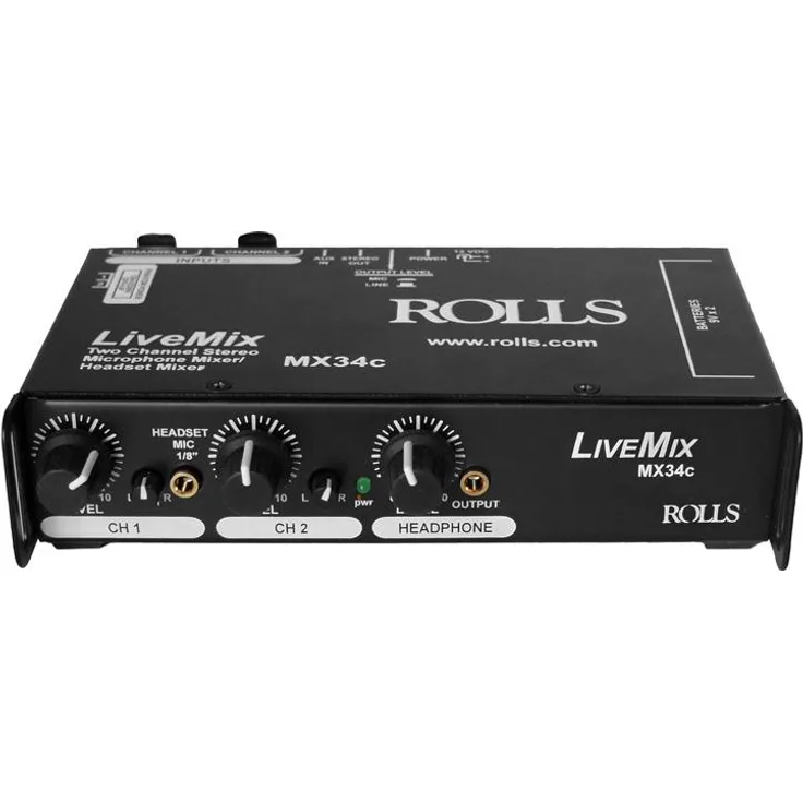Rolls MX-34c Live Mix LiveMix – Miniatur 2-Kanal-Mikrofonmixer mit Profi-Features