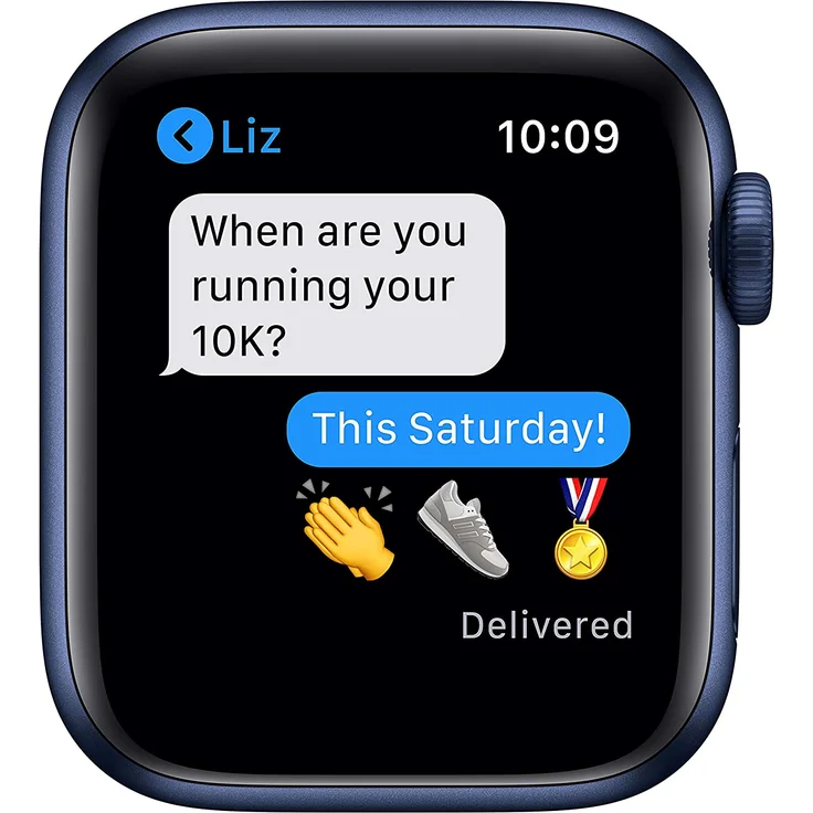 Apple Watch Series 6 Smartwatch GPS + Cellular, 40mm, Aluminiumgehäuse Blau, Sportarmband Dunkelmarine – Bild 5