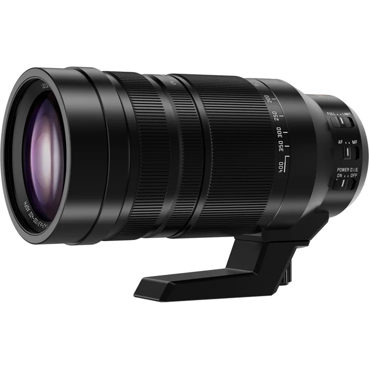 Panasonic H-RS100400E9 Leica DG VARIO-ELMAR Kamrea Objektive (100-400mm-F4.0-6.3, Premium Telezoom, Dual I.S., Staub-&Spritzwasserschutz, schwarz)