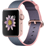 Apple Watch Series 2 38mm Aluminium roségold mit Nylonarmband rosa blau 