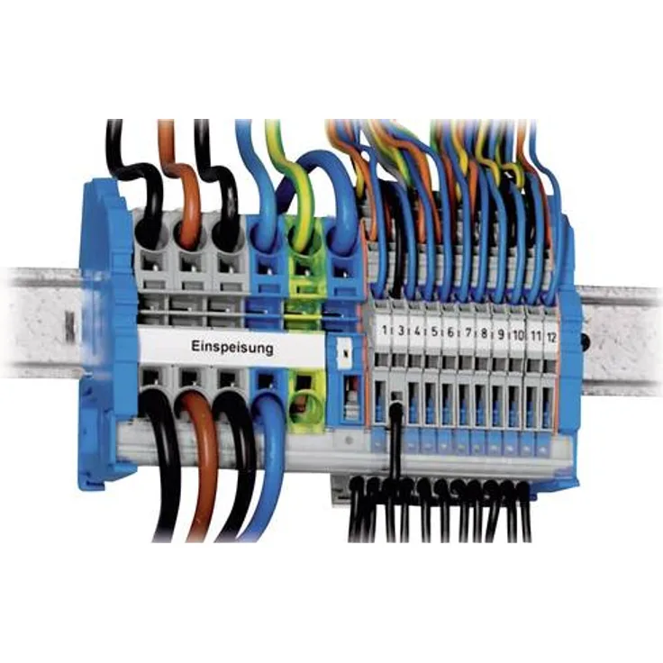 WAGO 821-104 Verteiler-Reihenklemme Grau, Blau, Grün, Gelb 1 Set