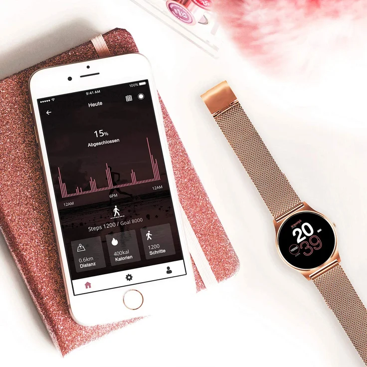xlyne Joli XW Pro Smartwatch Damen, 45mm, Metallgehäuse, Roségold – Bild 5