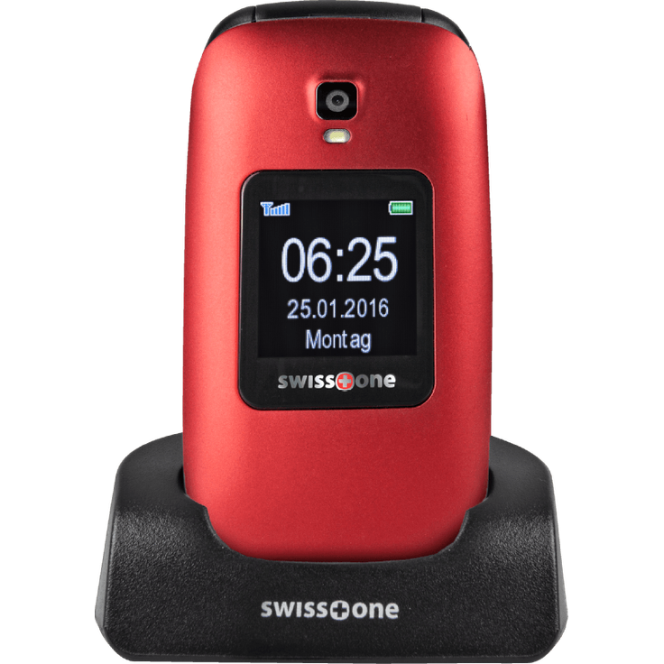 swisstone BBM 625 GSM-Mobiltelefon (6 cm (2,4 Zoll) Farbdisplay und zusätzlichem Außendisplay, mit großem beleuchteten, Kamera-Bluetooth-Notruftaste-Micro-SD)