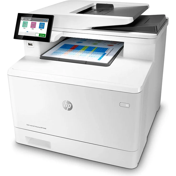 HP Color LaserJet Enterprise MFP M480f (4-in-1) Multifunktionsdrucker - (Laser) Farbe, Druckgeschwindigkeit: 27 s/w, 27 Farbe, Auflösung: 600 x 600, USB, LAN, AirPrint, Mobile Print (3QA55A) – Bild 3