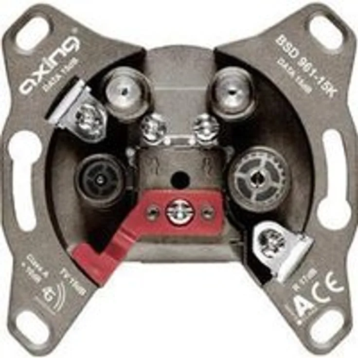 Axing BSD 961-15K Multimedia-Steckdose 4-Port (Durchgangsdose 15 dB, TV-R-Data-Data) für Kabelfernsehen--Modem Nitin