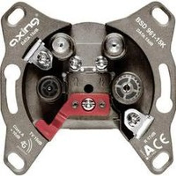 Axing BSD 961-15K Multimedia-Steckdose 4-Port (Durchgangsdose 15 dB, TV-R-Data-Data) für Kabelfernsehen--Modem Nitin