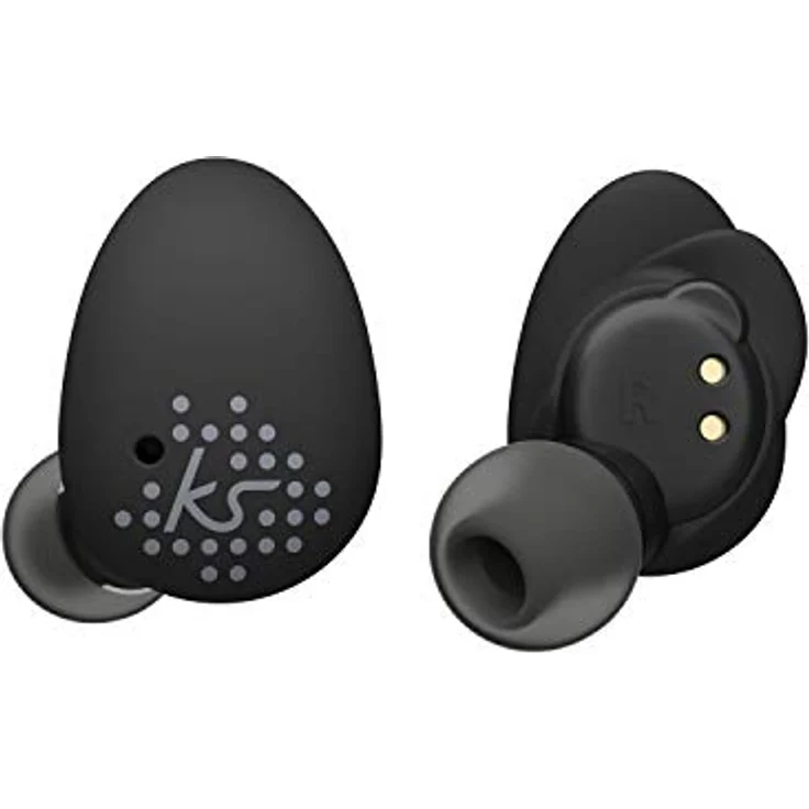 KitSound KSDISTWSBK ''District Echte'' drahtlose Bluetooth-Ohrhörer mit Drahtlos-Ladestab und Powerbank Schwarz – Bild 1
