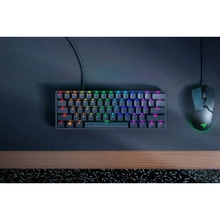 Razer Huntsman Mini - Tastatur - Hintergrundbeleuchtung - USB-C - QWERTZ - Deutsch - Razer Clicky Optical Purple - Schwarz (RZ03-03391700-R3G1) – Bild 5