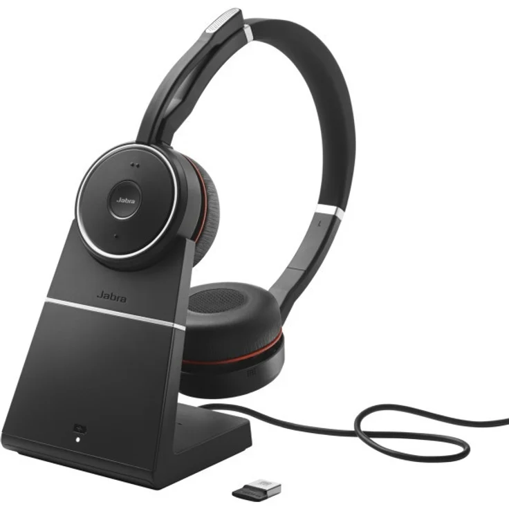 Jabra Evolve 75 UC Wireless Stereo On-Ear Headset, Unified Communications zertifizierte Kopfhörer mit langer Akkulaufzeit, USB Bluetooth Adapter, VoIP-Headset, schwarz – Bild 11