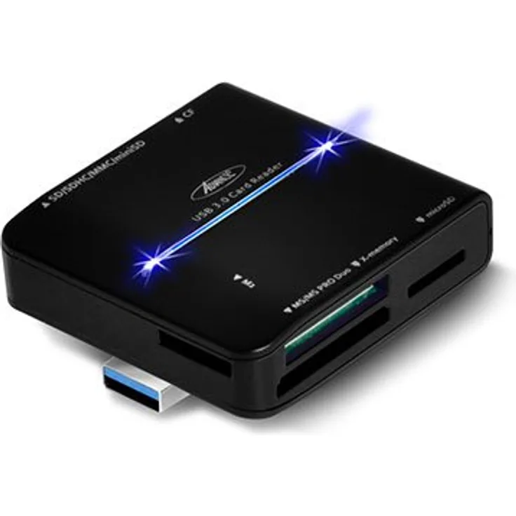 Advance CR-008U3 Kartenleser (Flash, USB 3.0, mit integriertem USB-3.0-Kabel)