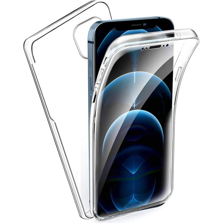 iPhone 12 / 12 Pro Full Cover Silikon 6.1 Transparent Schutzhülle