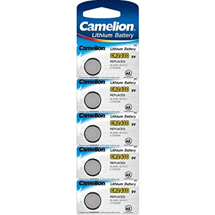 Camelion 13005430 Lithium Knopfzelle CR2430 ,5er-Pack, silber – Bild 1