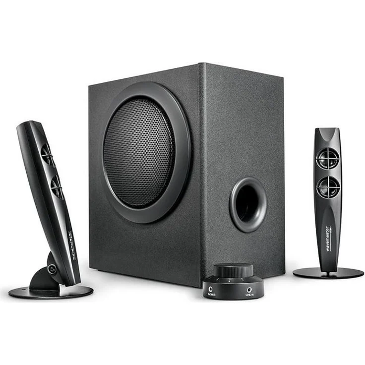 Wavemaster STAX 2.1 Lautsprecher System (46 Watt) Aktiv-Boxen für TV-Tablet-Smartphone-PC schwarz (66201) – Bild 1