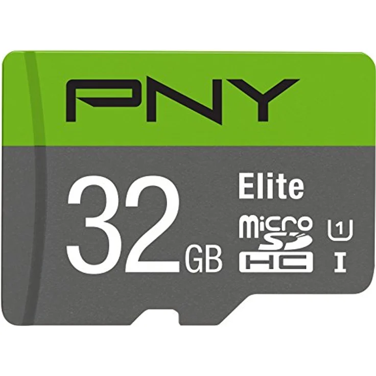 PNY Elite 32GB microSDHC-Speicherkarte + SD-Adapter, 100MB-s Lesegeschwindigkeit, Klasse 10 UHS-I, U1 für Full-HD-Video – Bild 1
