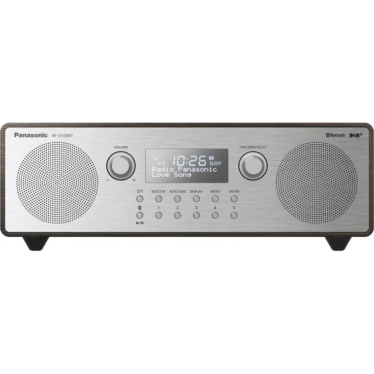 Panasonic RF-D100BTEGT Digitalradio im Retro-Design (Stereo Klang, DAB+, UKW Tuner, Netz- und Batteriebetrieb, Bluetooth, AUX) Braun-Silber – Bild 3