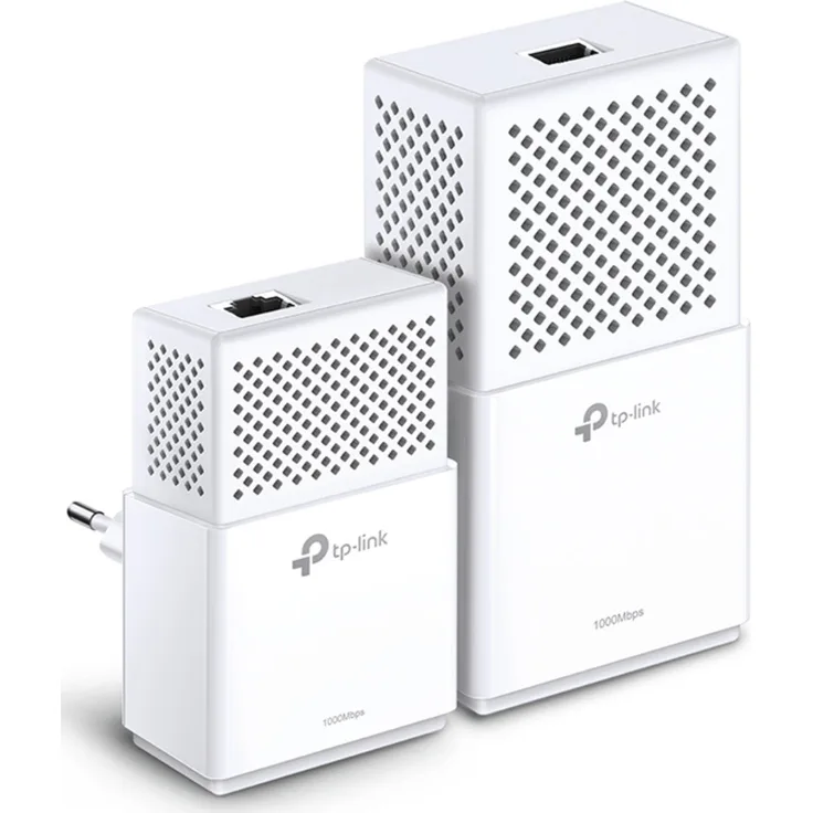 TP-Link TL-WPA7510-KIT (DE) AV1000 WLAN, AC750 (bis zu 300 Mbit-s auf 2,4 GHz und 433 Mbit-s auf 5 GHz) Gigabit Powerline Netzwerkadapter Set (2 Gigabit Port, ideal für HDTV, deutsche Version) weiß