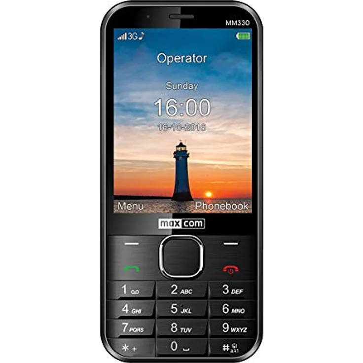 MaxCom Mobiltelefon Seniorenhandy Bluetooth 3,2 Zoll Display 5MP Kamera FM Radio und Taschenlampe Schwarz MM330 3G