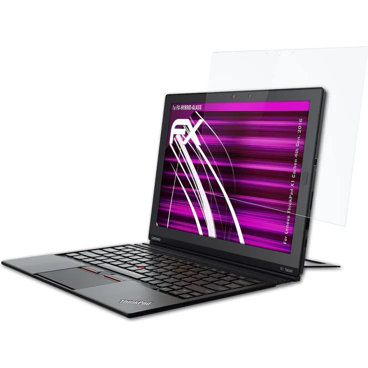 Lenovo ThinkPad X1 Carbon (4th Gen. 2016) Glasfolie - atFoliX FX-Hybrid-Glass hartbeschichtete elastische 9H Kunststoffglas Folie - besser als Echtglas Panzerglas