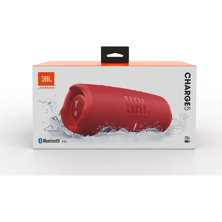 JBL Charge 5 Bluetooth-Lautsprecher mit 20 Stunden Akkulaufzeit, Powerbank, PartyBoost, wasserfest rot – Bild 9