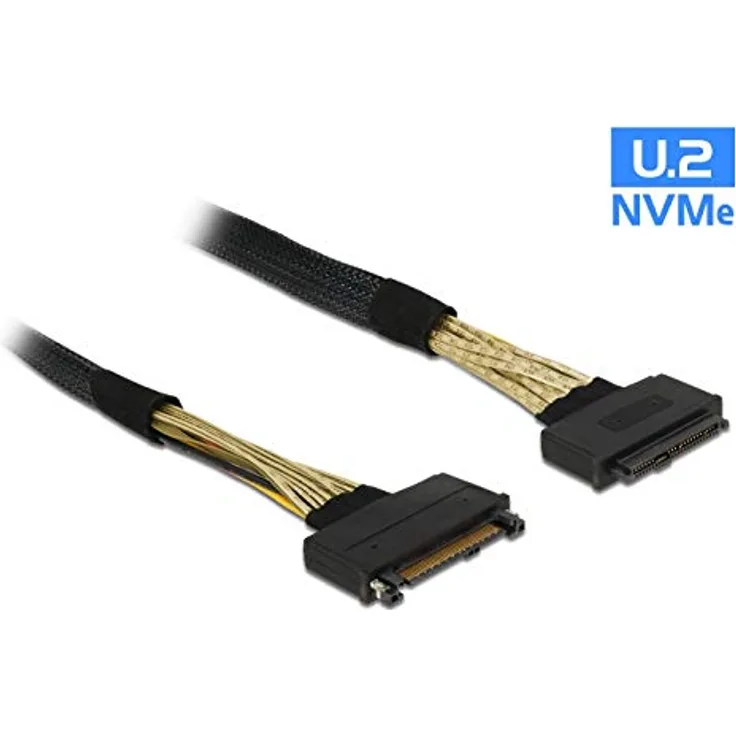 DeLOCK - SATA-Verlängerungskabel - U.2 (SFF-8639) (M) bis U.2 (SFF-8639) (W) - 50cm - Schwarz (85738)