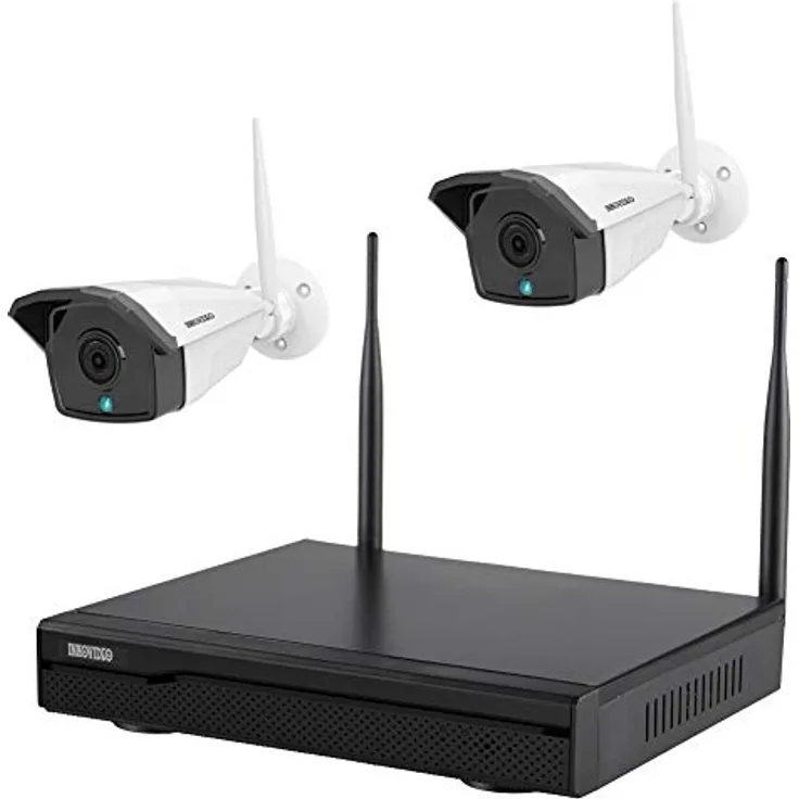Inkovideo WLAN IP-Überwachungskamera-Set 4-Kanal mit 2 Kameras 1920 x 1080 Pixel INKO-22M (INKO-22M)