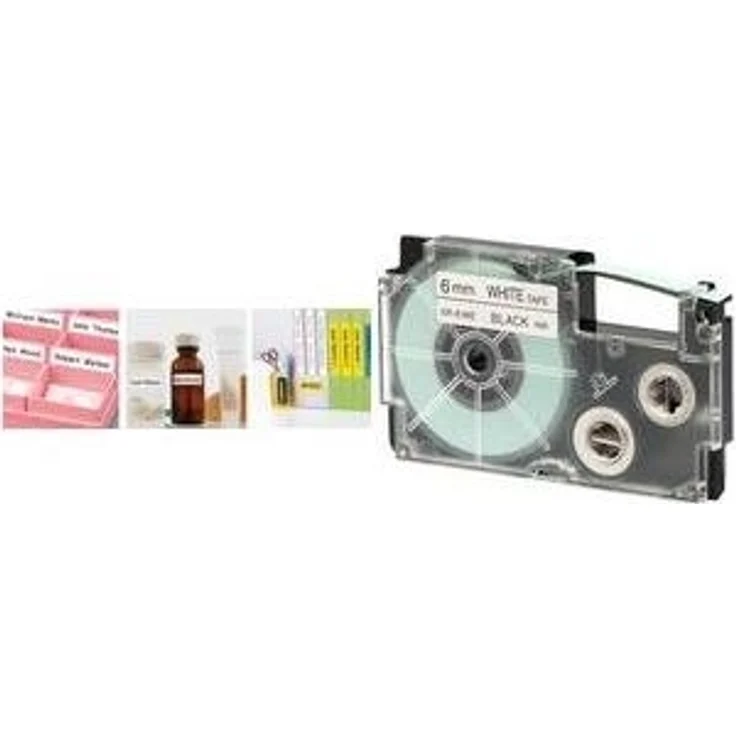 Casio XR-18WER1 - Etikettenband - self-adhesive - Rot auf Weiß - Rolle (1,8 cm x 8 m) 1 Rolle(n) - für Disc Title Printer CW-L300, KL 170, 780, 8100, Labemo MEP-K10 (XR-18WER1)