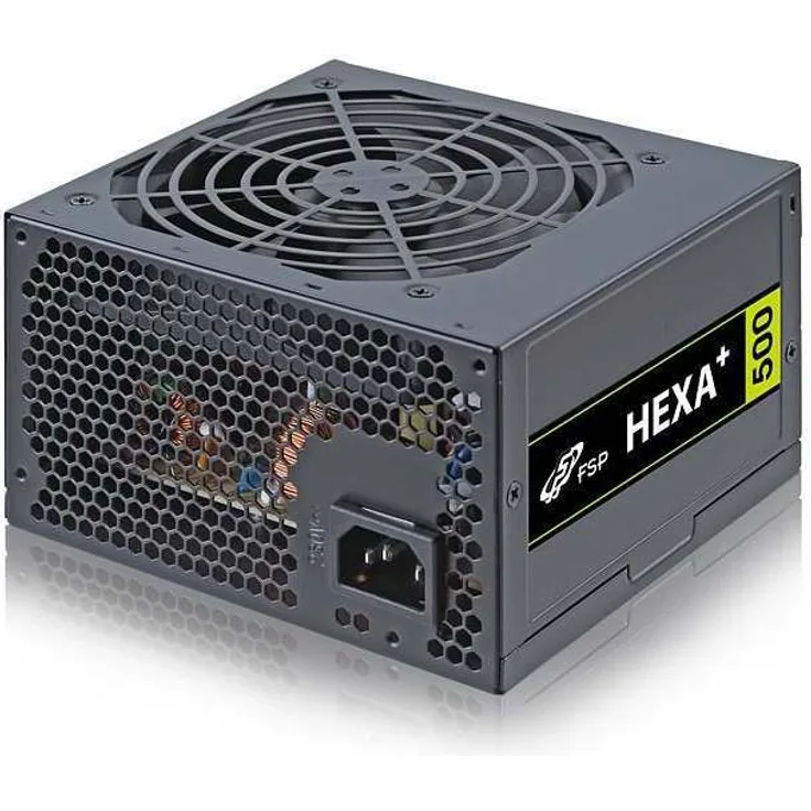 FSP Fortron Hexa+ 500, PC Netzteil 500 Watt, Kompatibel mit ATX 12V V2.4 & EPS 12V V2.92, 3 Jahre Hersteller , 5 Millionen US-Dollar Produkthaftungsversicherung, schwarz