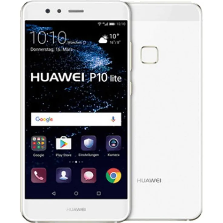 Huawei P10 lite Smartphone 13,21cm (5,2 Zoll) IPS-Display, 32GB interner Speicher, 3GB RAM, Dual-SIM, Android, Pearl White