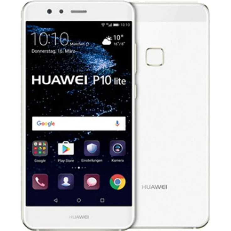 Huawei P10 lite Smartphone 13,21cm (5,2 Zoll) IPS-Display, 32GB interner Speicher, 3GB RAM, Dual-SIM, Android, Pearl White – Bild 1
