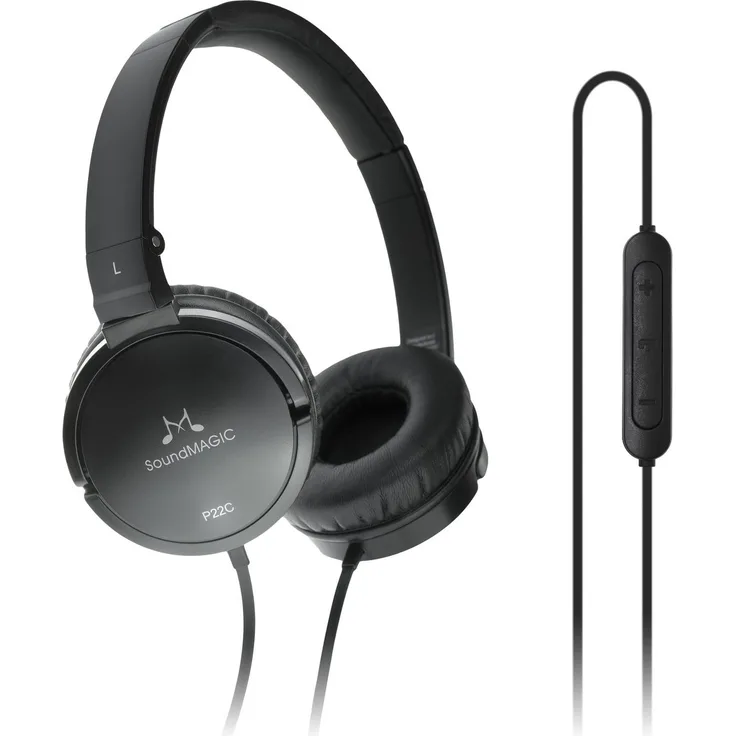SoundMAGIC P22C-BK Mobiler Kopfhörer mit universeller 3-Tasten-Fernbedienung und Mikrofon schwarz