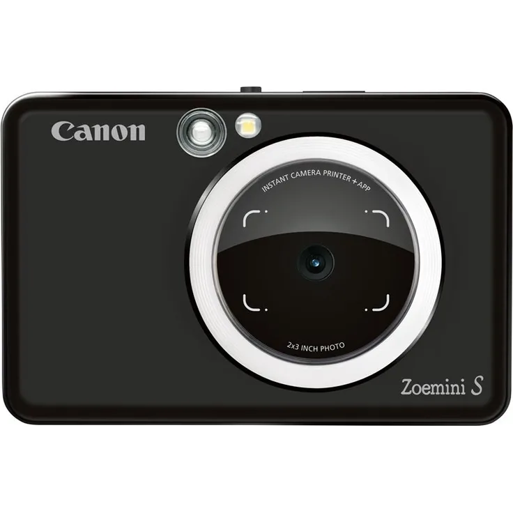 Canon Zoemini S Sofortbildkamera digital 8 MP (Sucher, Ringblitz- LED Blitz, Micro SD Kartenslot, Print App, ZINK-Druck tintenfrei, Sofortdruck, Fernauslöser), schwarz