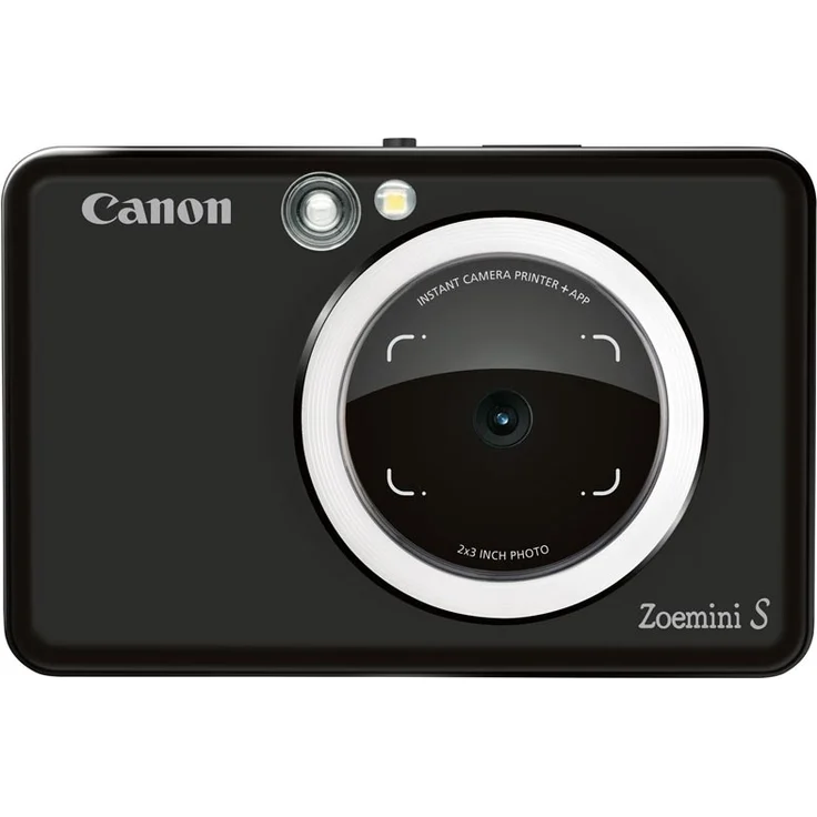 Canon Zoemini S Sofortbildkamera digital 8 MP (Sucher, Ringblitz- LED Blitz, Micro SD Kartenslot, Print App, ZINK-Druck tintenfrei, Sofortdruck, Fernauslöser), schwarz – Bild 1