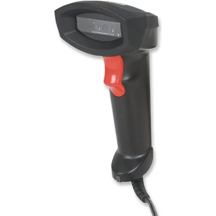 Manhattan CCD Barcodescanner für Industrieanwendungen 500 mm Scanreichweite robustes Gehäuse USB schwarz 178433