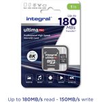 Integral 1TB Micro-SD-Karte 8K und 4K Video lesen 180 MB-s und schreiben 150 MB-s MicroSDXC V30 U3