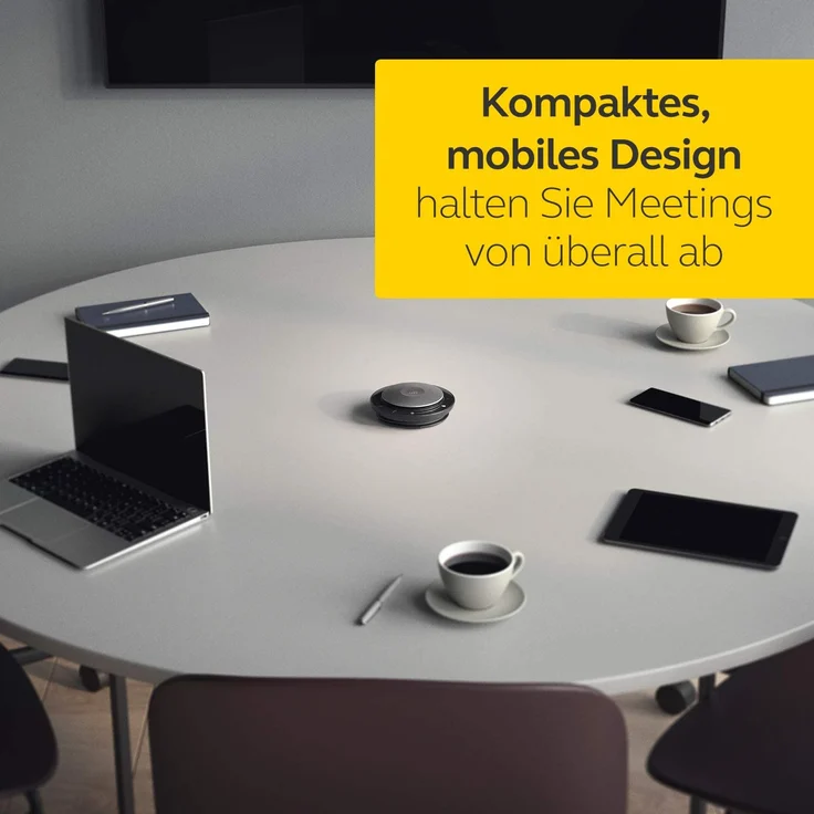 Jabra Speak 750 Konferenzlautsprecher Microsoft Teams zertifizierter tragbarer Lautsprecher mit Bluetooth Adapter und USB-Anschluss Für Laptop, Smartphone und Tablet – Bild 6