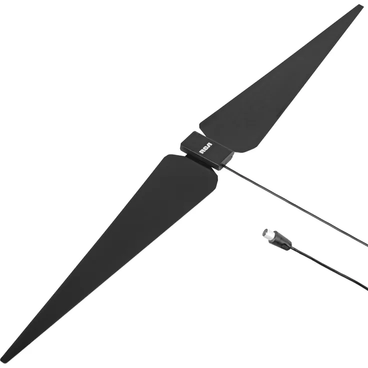 RCA AIR DVB-T2 Antenne - Zimmer-Antenne (ultradünn, extrem leicht, mit koaxialem IEC Antennenstecker, zum Empfang von DVB-T2 HD- und DVB-T-Programmen) - 1,8 Meter Kabel - schwarz