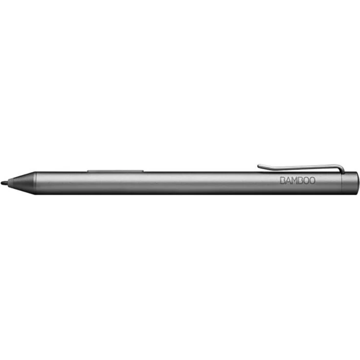 Wacom Bamboo Ink-Active Stylus (2. Generation, mit 4.096 Druckstufen zum natürlichen Schreiben & Anfertigen von Notizen auf stiftfähigen Touchscreen-Geräten mit Microsoft Windows 10) grau – Bild 1