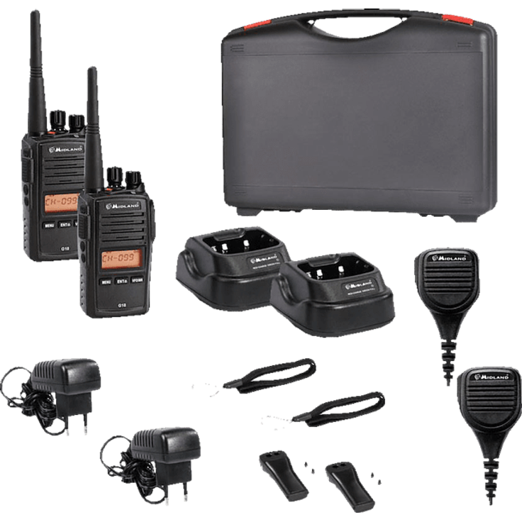 Midland G18 2er Kofferset Funkgerät Schwarz