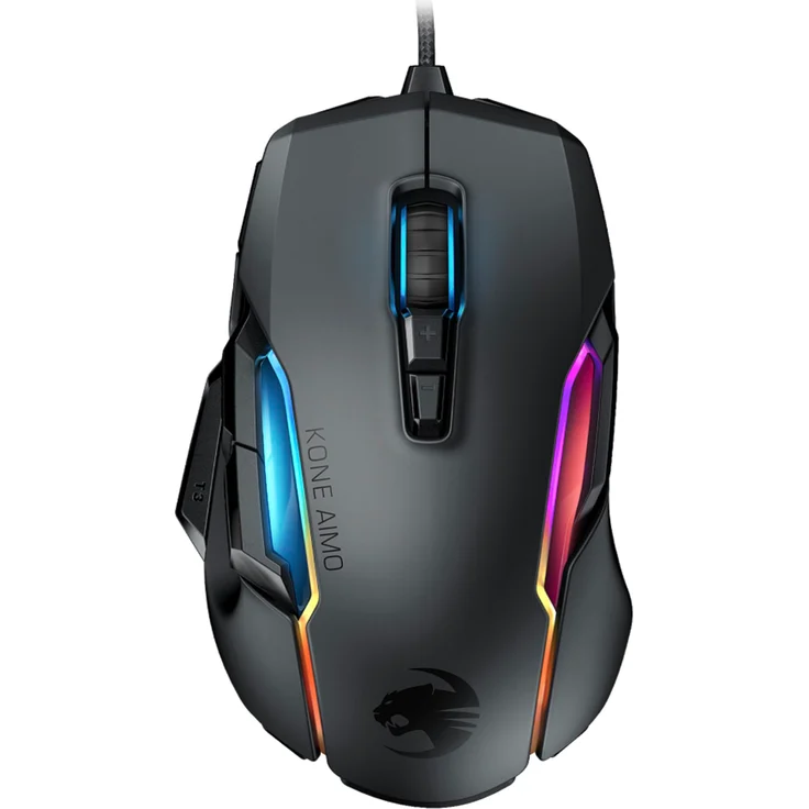 Roccat Kone AIMO Gaming Maus (hohe Präzision, Optischer Owl-Eye Sensor (100 bis 16.000 Dpi), RGB AIMO LED Beleuchtung, 23 programmierbare Tasten, Designt in Deutschland, USB), schwarz(remastered) – Bild 2