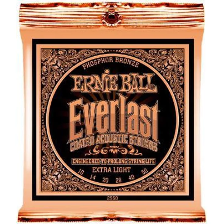 Ernie Ball Everlast Extra Light Coated Phosphorbronze Akustikgitarren Saiten - 10-50 Gauge