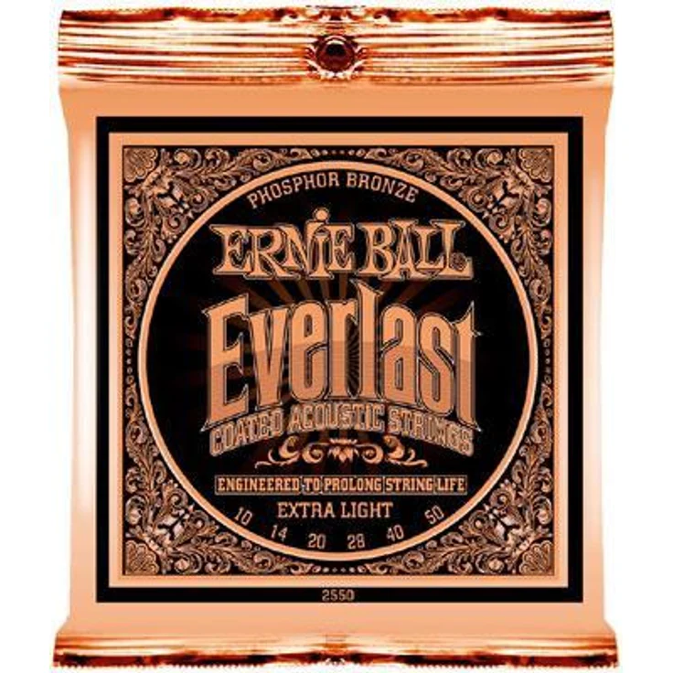Ernie Ball Everlast Extra Light Coated Phosphorbronze Akustikgitarren Saiten - 10-50 Gauge