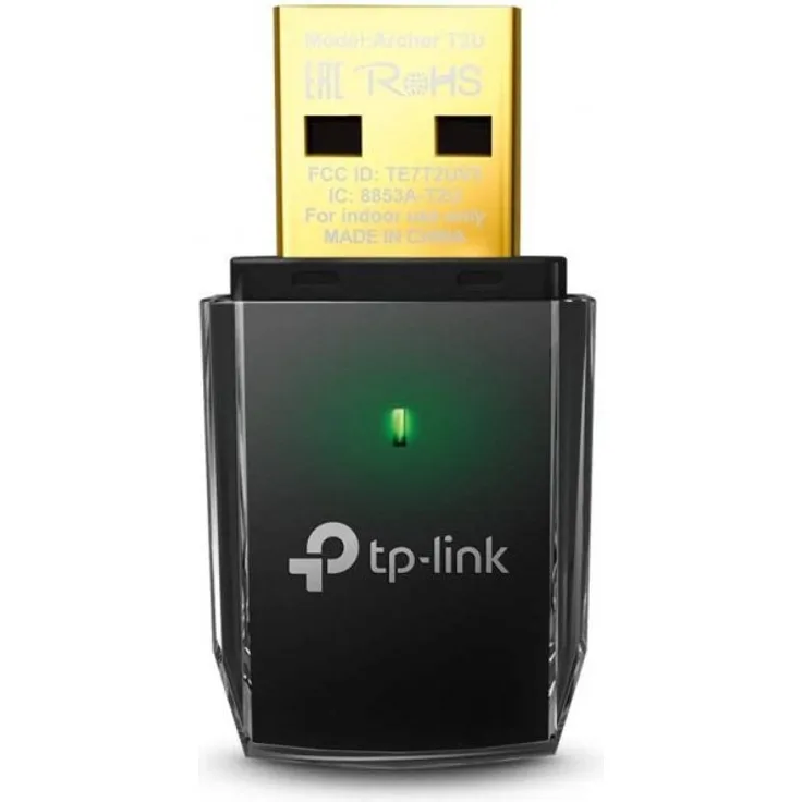 TP-Link Archer T2U AC600 Dual Band USB WLAN Adapter 433 Mbps 5GHz 150 Mbps 2,4GHz WPS-Taste is