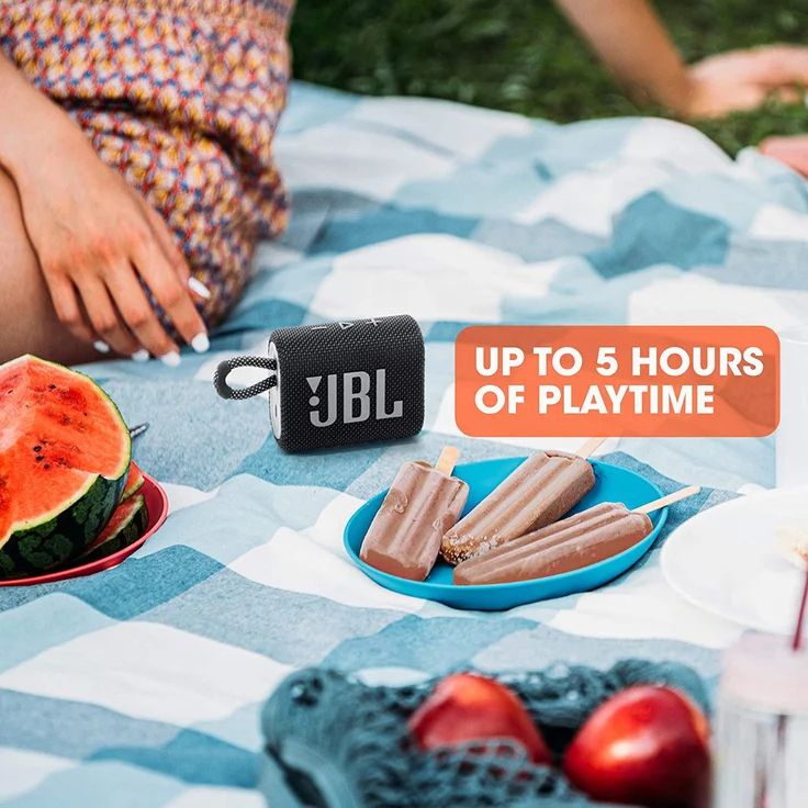 JBL GO 3 Tragbarer wasserdichter Bluetooth-Lautsprecher schwarz Bluetooth-Lautsprecher, wasserdicht, schwarz – Bild 11