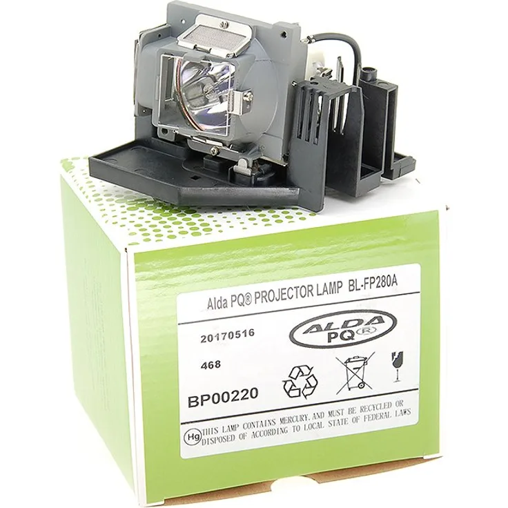 Alda PQ Beamerlampe BL-FU280A / BL-FP280A für Optoma EP774, EW674N, EW677, EX774N, TWR1693, TXR774 / 3M AD50X Projektoren, Lampenmodul mit Gehäuse