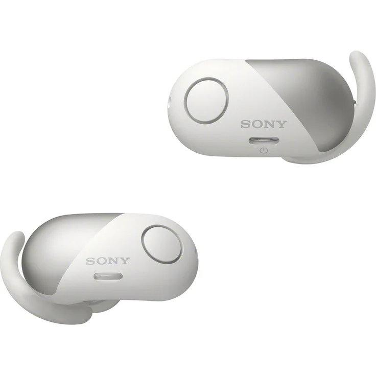 Sony WF-SP700N In-Ear Kopfhörer, mit Bluetooth, Noise Cancelling, geeignet für Sport, spritzwassergeschützt, weiß – Bild 1