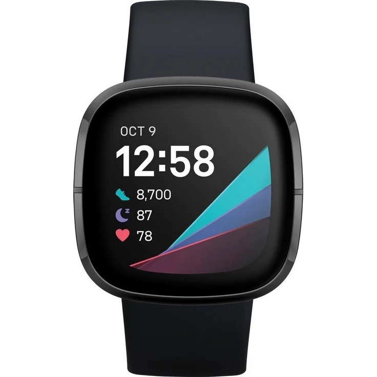 Fitbit Sense Smartwatch GPS, Unisex, S/L, Edelstahlgehäuse, Graphit/Carbon – Bild 2